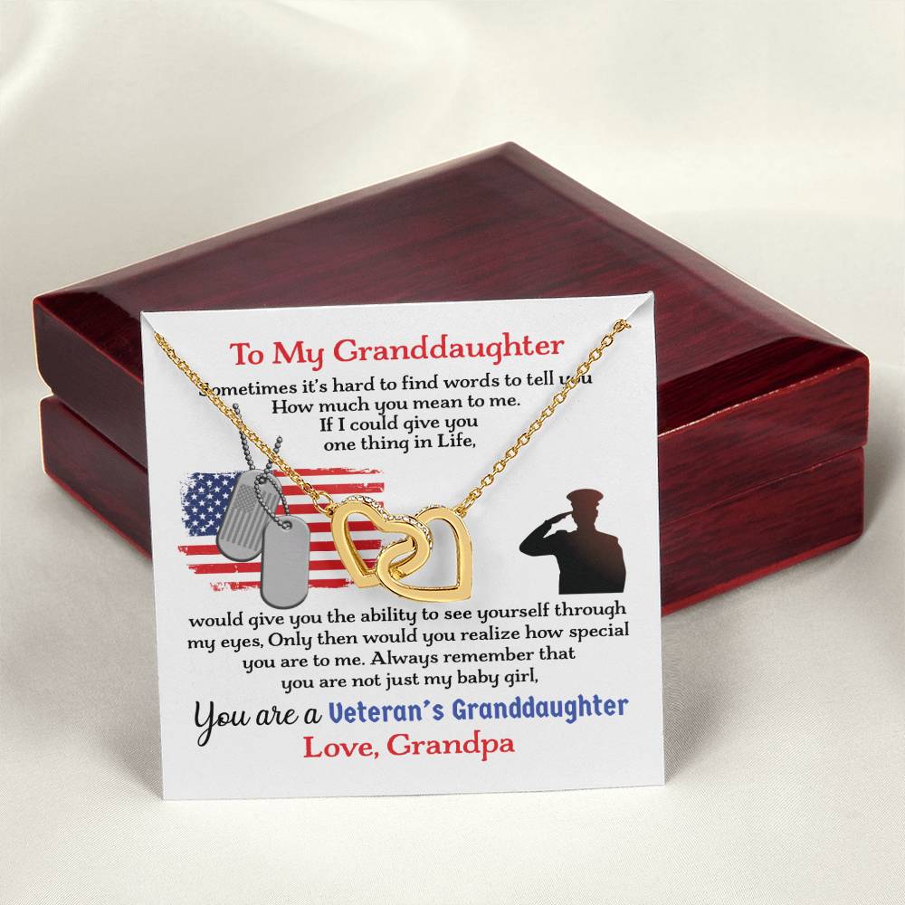 Veteran'S Granddaughter - Interlocking Heart Necklace Interlocking Hearts Necklace