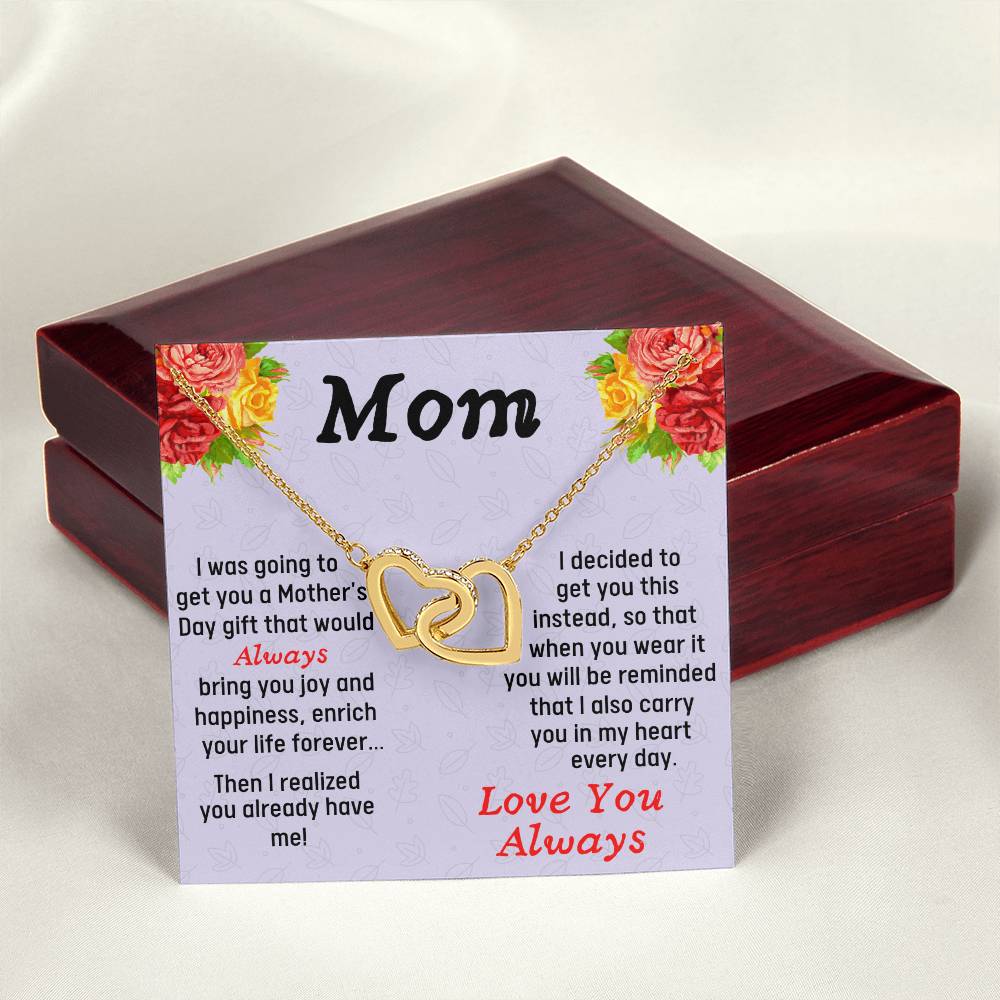 Happy Mother'S Day Mom I Love You - Necklace Interlocking Hearts Necklace