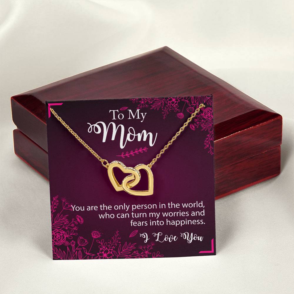 To My Mom - You Are The Person - Necklace Interlocking Hearts Necklace
