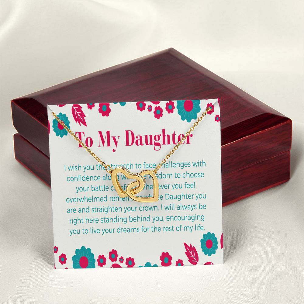 To My Daughter - Birthday Gift For Daughter From Mom Daughter Necklace From Mom Daughter Birthday Jewelry Interlocking Hearts Necklace