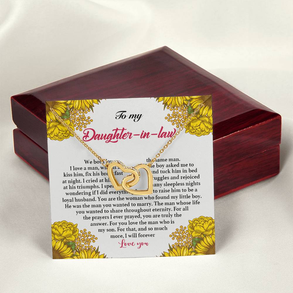 To My Daughter In Law Interlocking Hearts Necklace