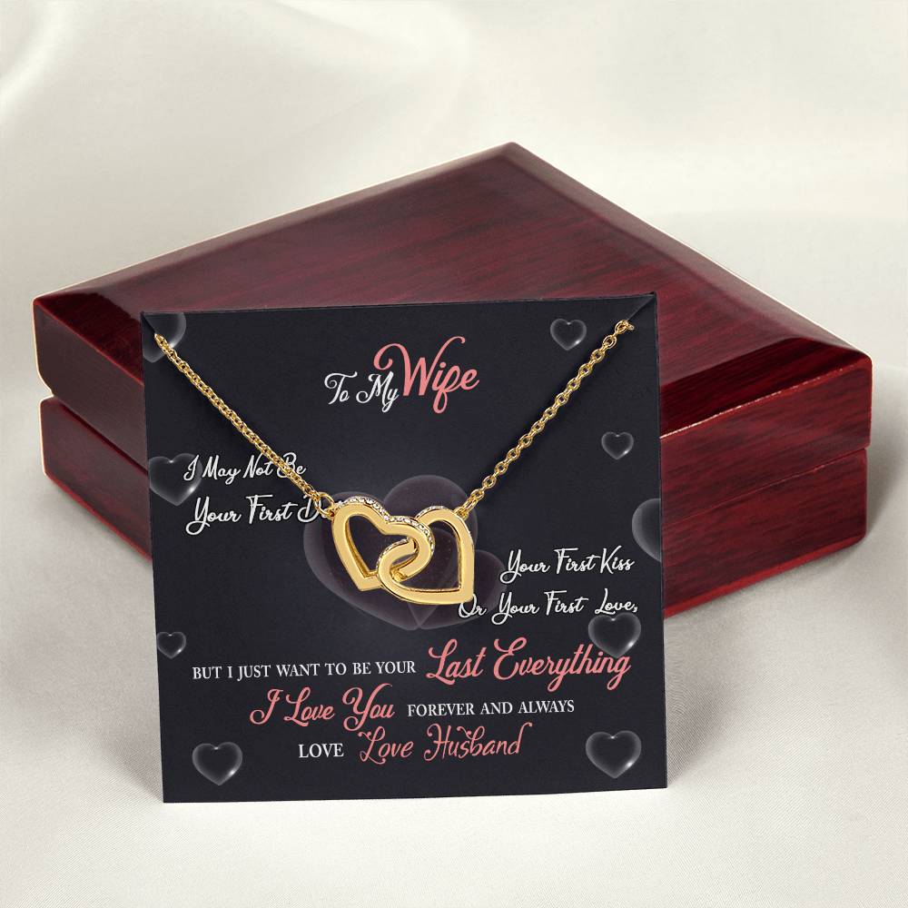 To My Wife - I Love You Forever And Always - Interlocking Hearts Necklace