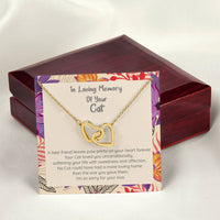 Loss Of Cat - In Loving Memory Of Your Best Friend - Connected Hearts Forever Necklace Interlocking Hearts Necklace