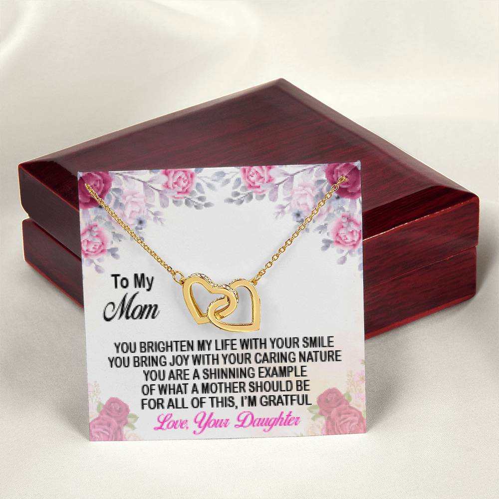 Mom Daughter Gift Mother'S Day Interlocking Hearts Necklace