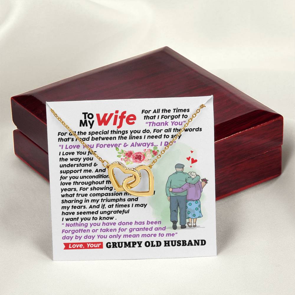 Gift For Wife - Interlocking Heart Necklace Interlocking Hearts Necklace