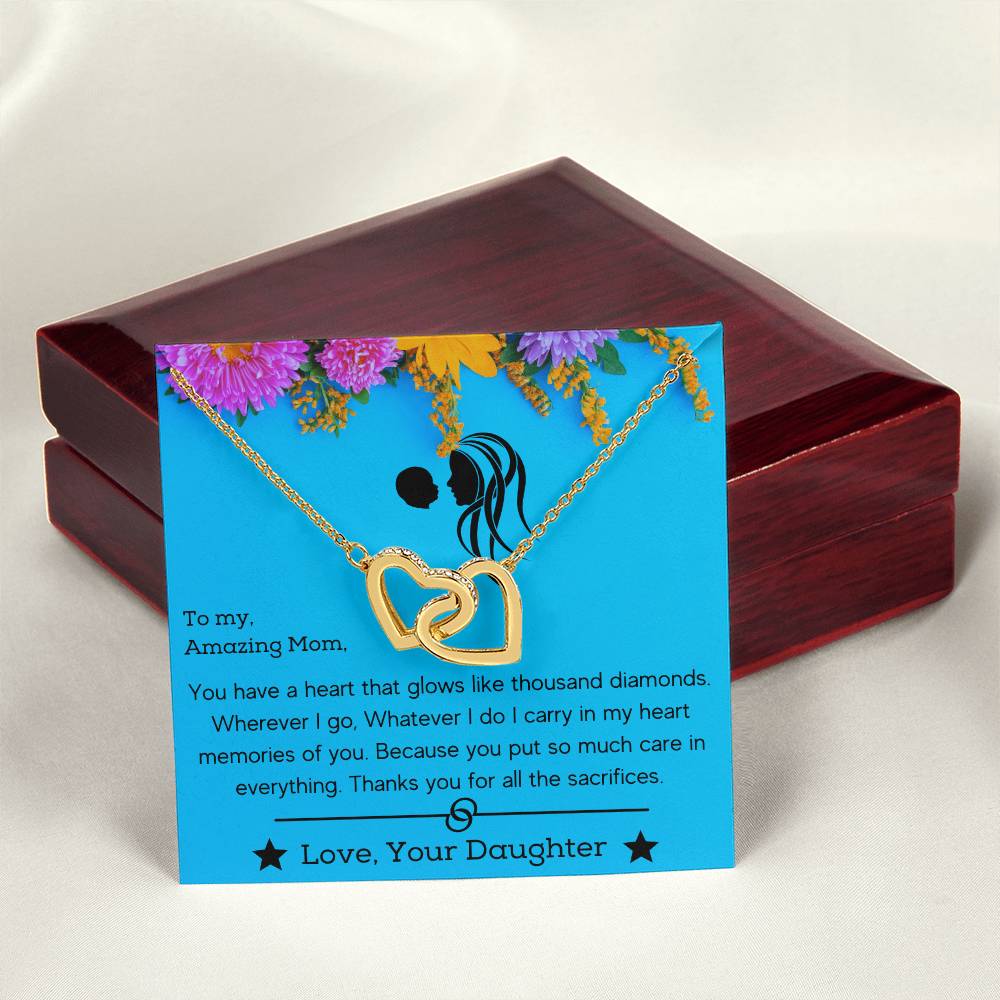 Interlocking Hearts Gift For My Super Mom Mother’S Day Necklace Interlocking Hearts Necklace