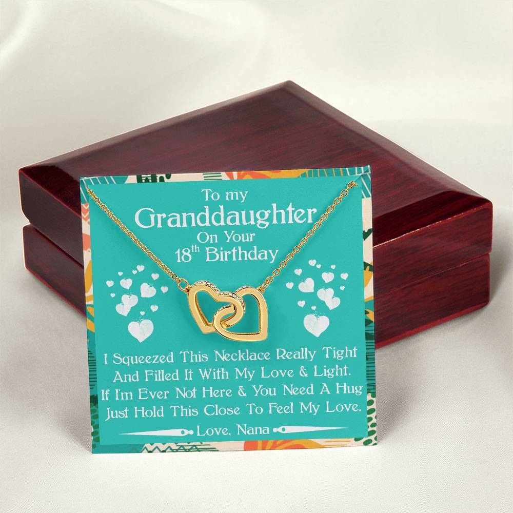 To My Granddaughter Gift Necklace On Your 18Th Birthday Gifts For Granddaughters Grandmother & Granddaughter Necklace Custome Gift Card Interlocking Hearts Necklace