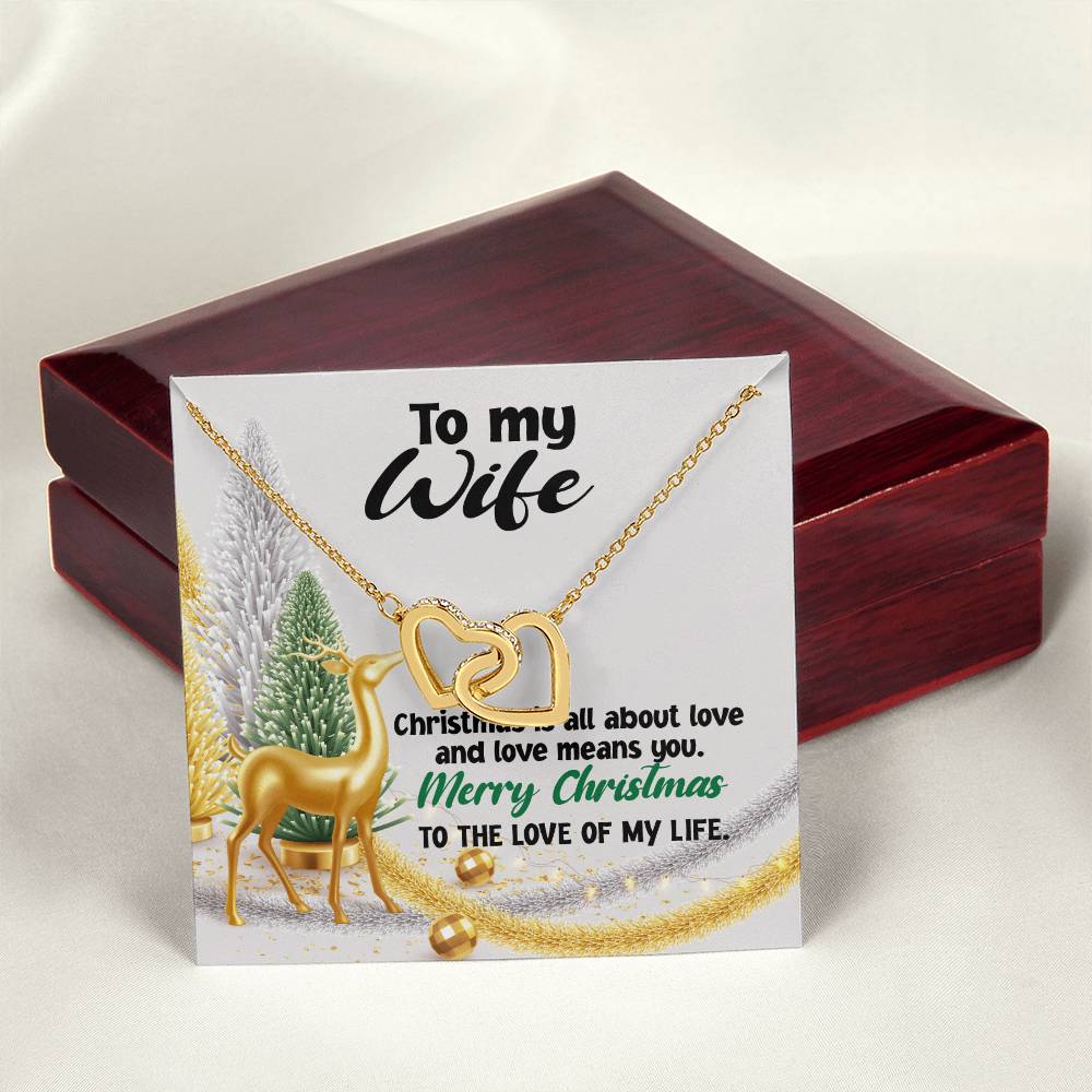 To My Wife Necklace Jewelry For My Wife Sentimental Gifts Necklace For Wife Christmas Gifts Necklace Gift Box Message Card Necklace Interlocking Hearts Necklace