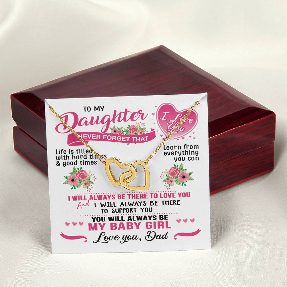 Daughter Dad Interlocking Hearts Necklace