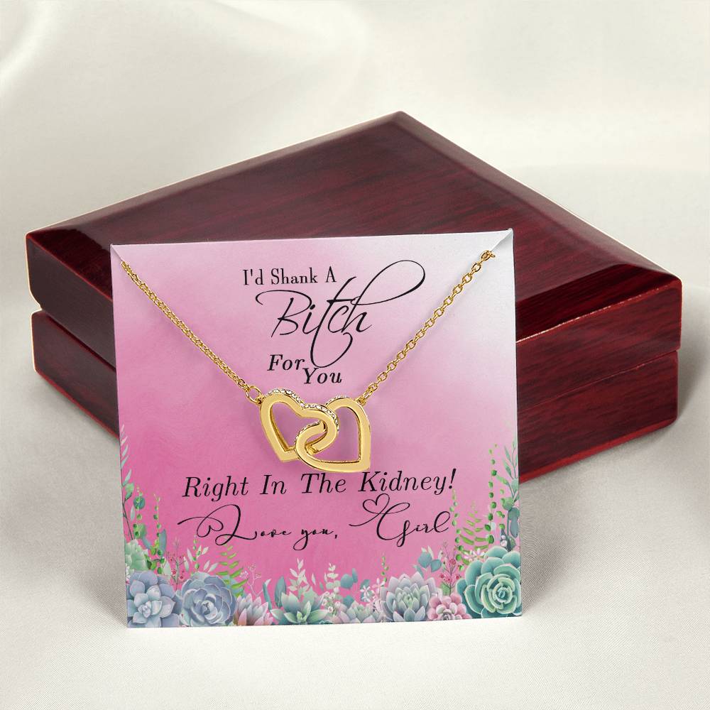 Interlocked Hearts Necklace Gift For Best Friendsister - Funny Message Card - Great Birthday Day Gift Interlocking Hearts Necklace