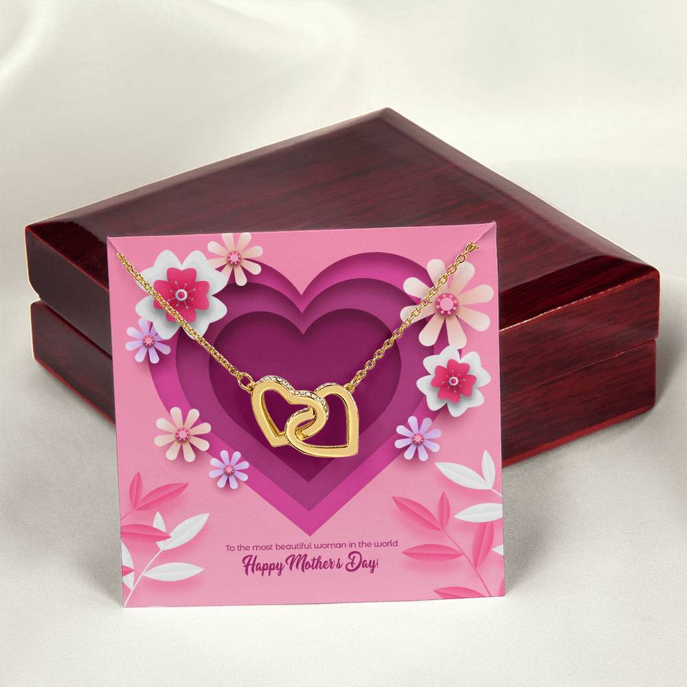 Most Beautiful Woman In The World Interlocking Hearts Necklace