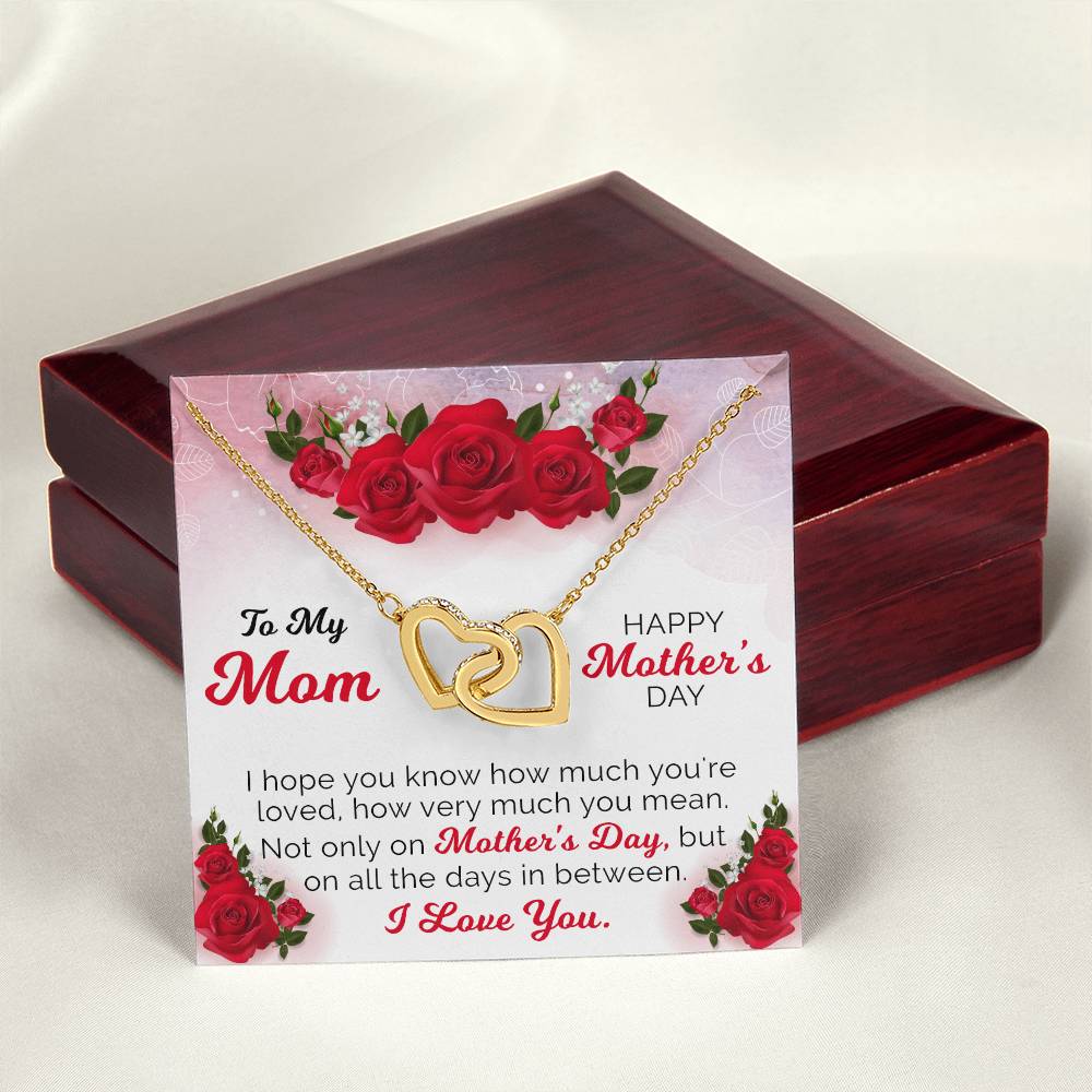 Happy Mother'S Day Gift From Daughter Interlocking Hearts Necklace