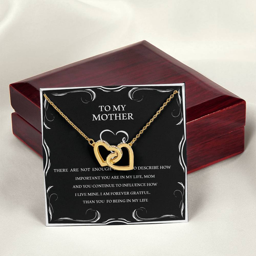 To My Mother - Two Hearts Interlocking Hearts Necklace
