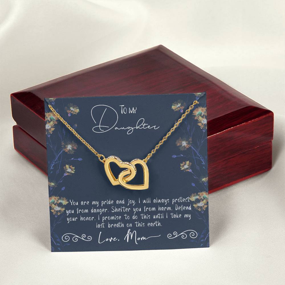 To My Daughter Gift From Mom Interlocked Hearts Necklace Set Free Message Card Birthday Gift Just Because Gift To Daughter Interlocking Hearts Necklace