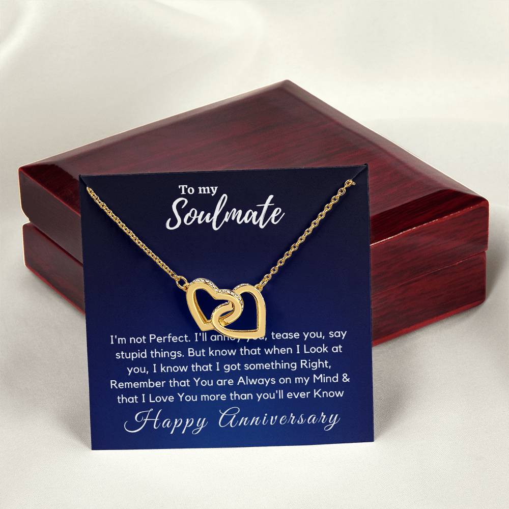 On You'Re Always On My Mind Necklace - Anniversary Gift For Her Interlocking Hearts Necklace