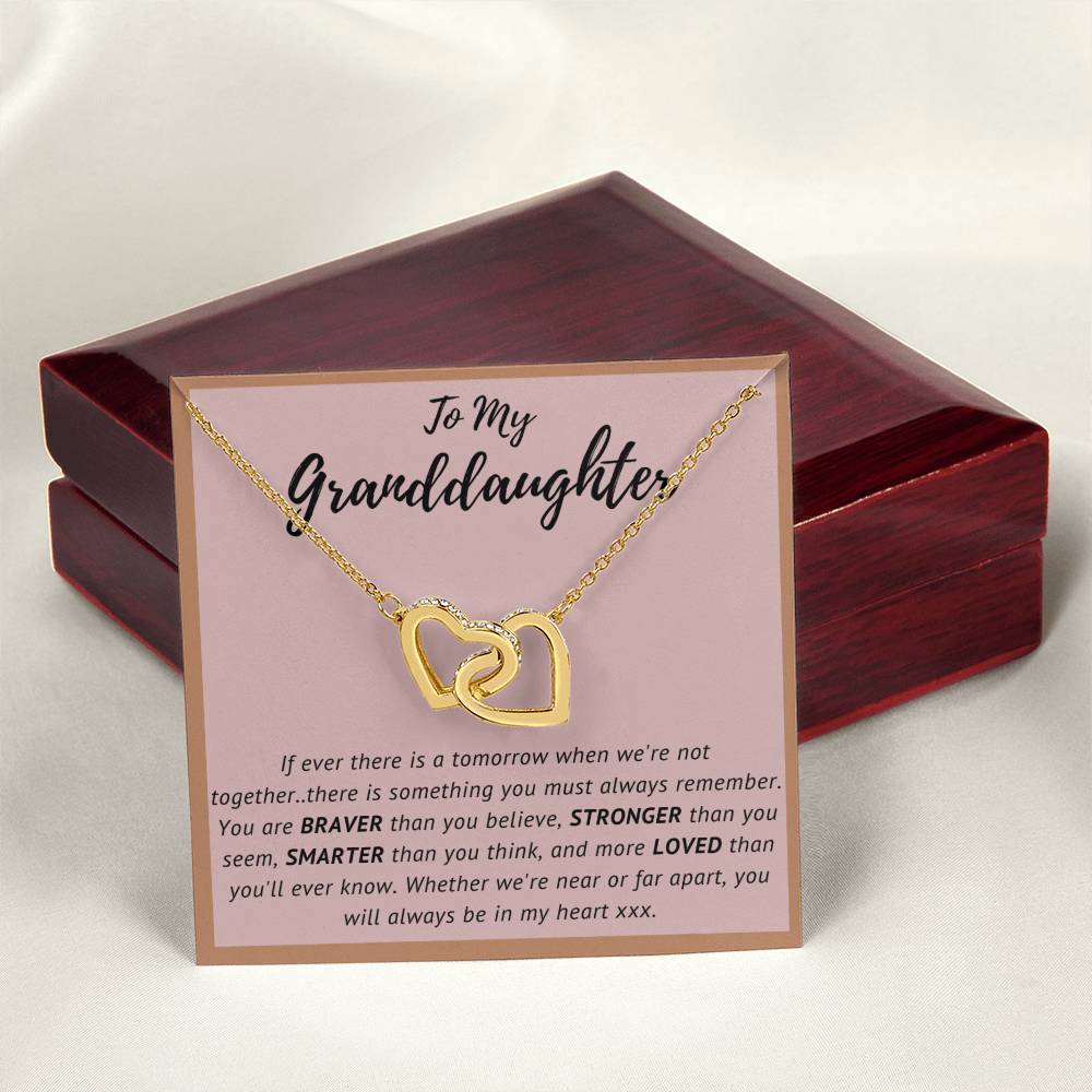 To My Granddaughter - Interlocking Hearts Necklace