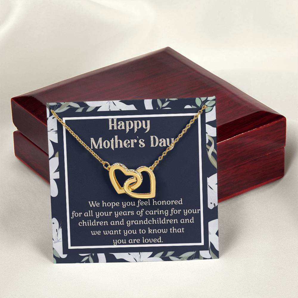 Interlocking Hearts Mother'S Day Gift For Grandma Interlocking Hearts Necklace