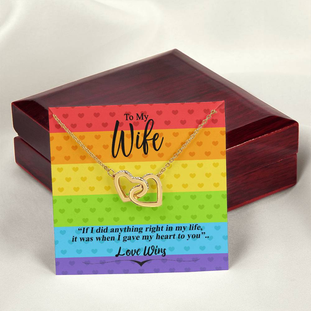 Love Wins Necklace Interlocking Hearts Necklace
