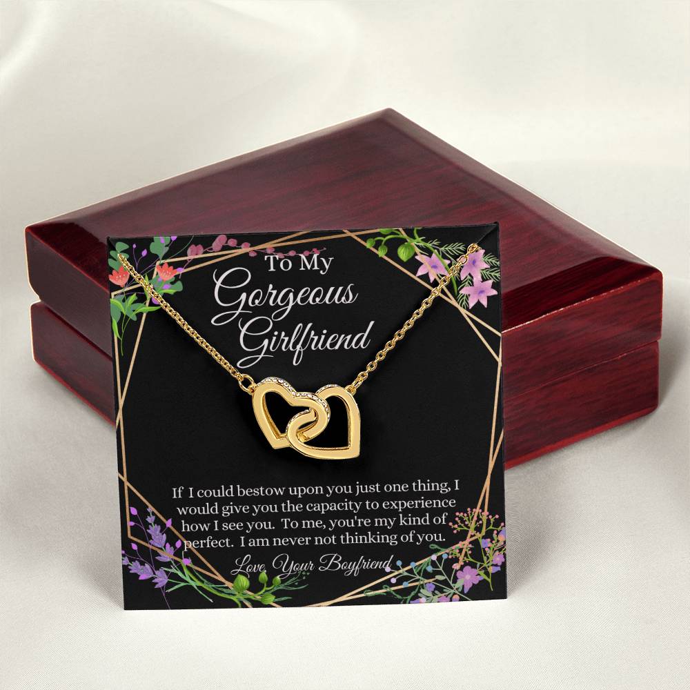 Gorgeous Girlfriend Linked Hearts Necklace Gift From Boyfriend Interlocking Hearts Necklace