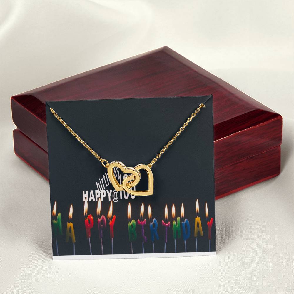 Happy 100 Years Old Birthdayike Mens Production Interlocking Hearts Necklace