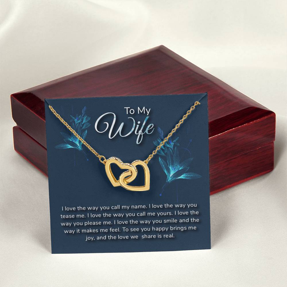 To My Wife - Necklace Interlocking Hearts Necklace