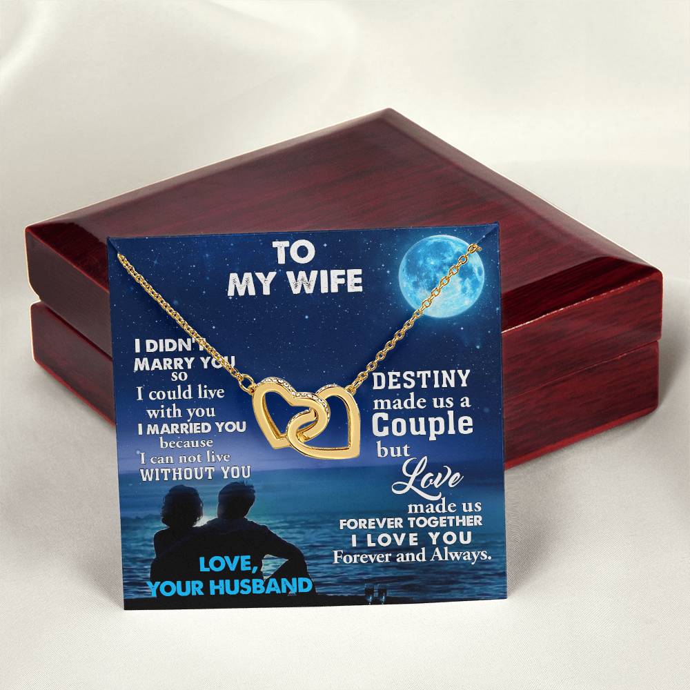 Heartto My Wife Necklace Anniversary Gift For Wife Birthday Gift For Wife Gift For Wife Necklace For Wife Gift For Wife Birthday Interlocking Hearts Necklace