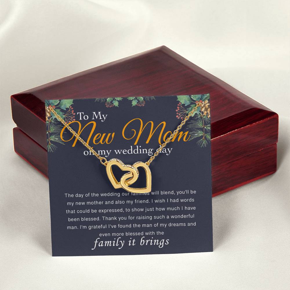 To My New Mom Interlocking Hearts Necklace