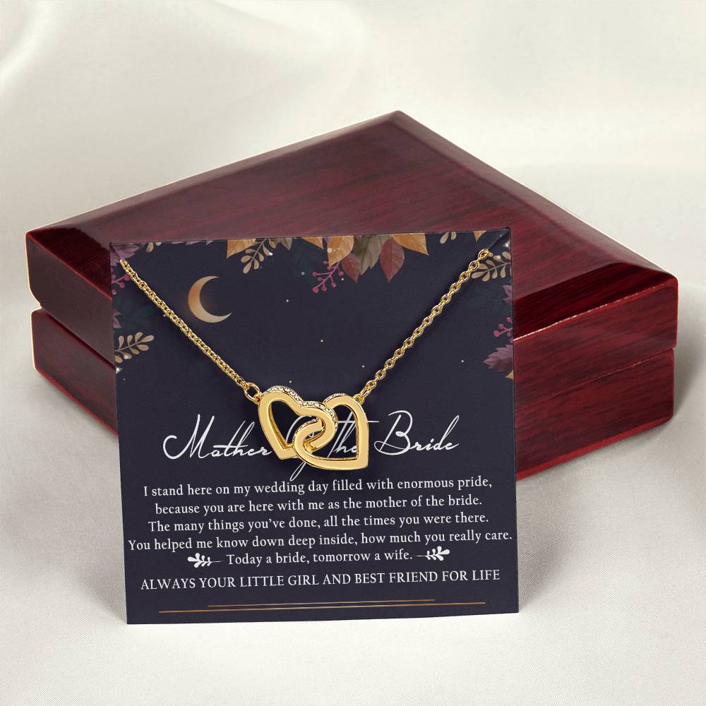 Mother Of The Bride Interlocking Hearts Necklace Message Card