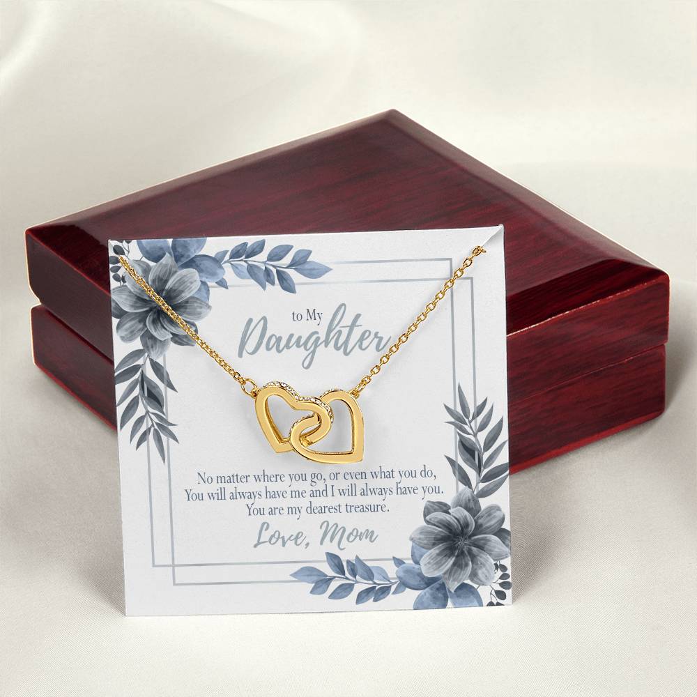 Dearest Treasure Mom To Daughter Gift Interlocking Hearts Necklace