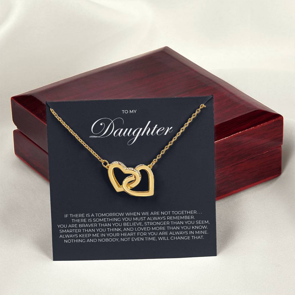 To My Daughter - Tomorrow - Necklace Interlocking Hearts Necklace