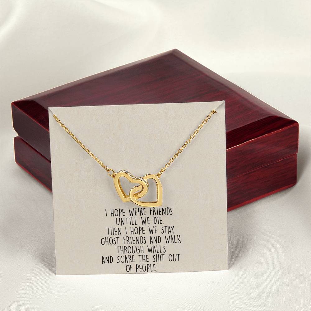 Ghost Friends Soul Sister Interlocking Heart Necklace Best Friend Gift Bff Gift Interlocking Hearts Necklace