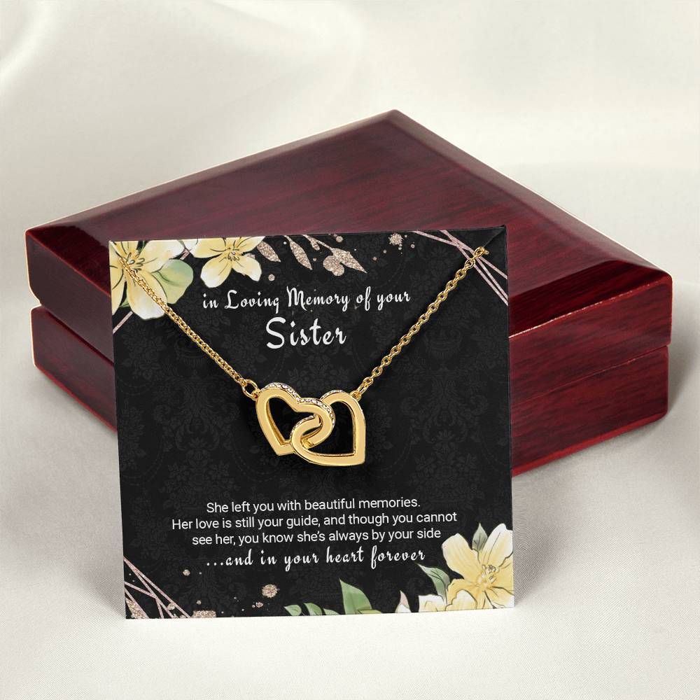 Sister Remembrance Necklace Twin Hearts Sympathy Gift For Loss Of Sister Interlocking Hearts Necklace
