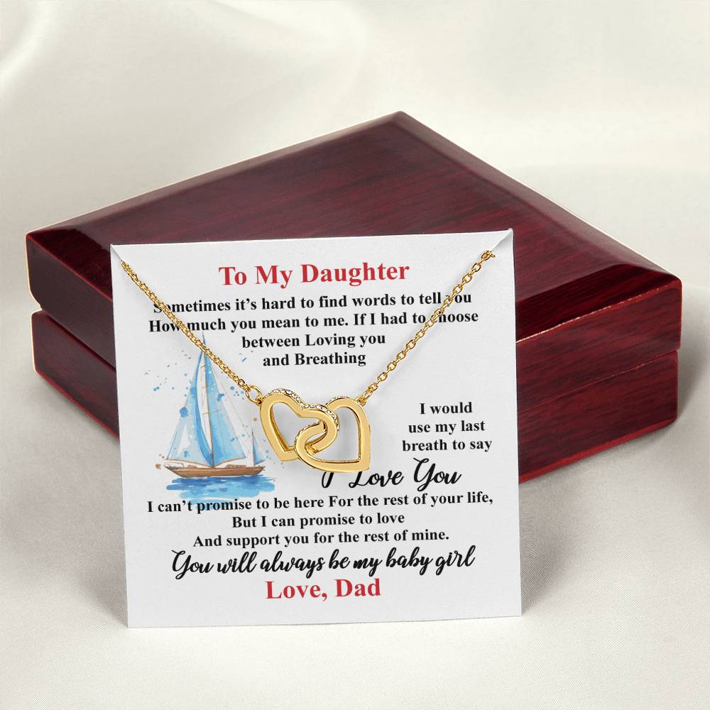Gift For Daughter - Interlocking Heart Necklace Interlocking Hearts Necklace