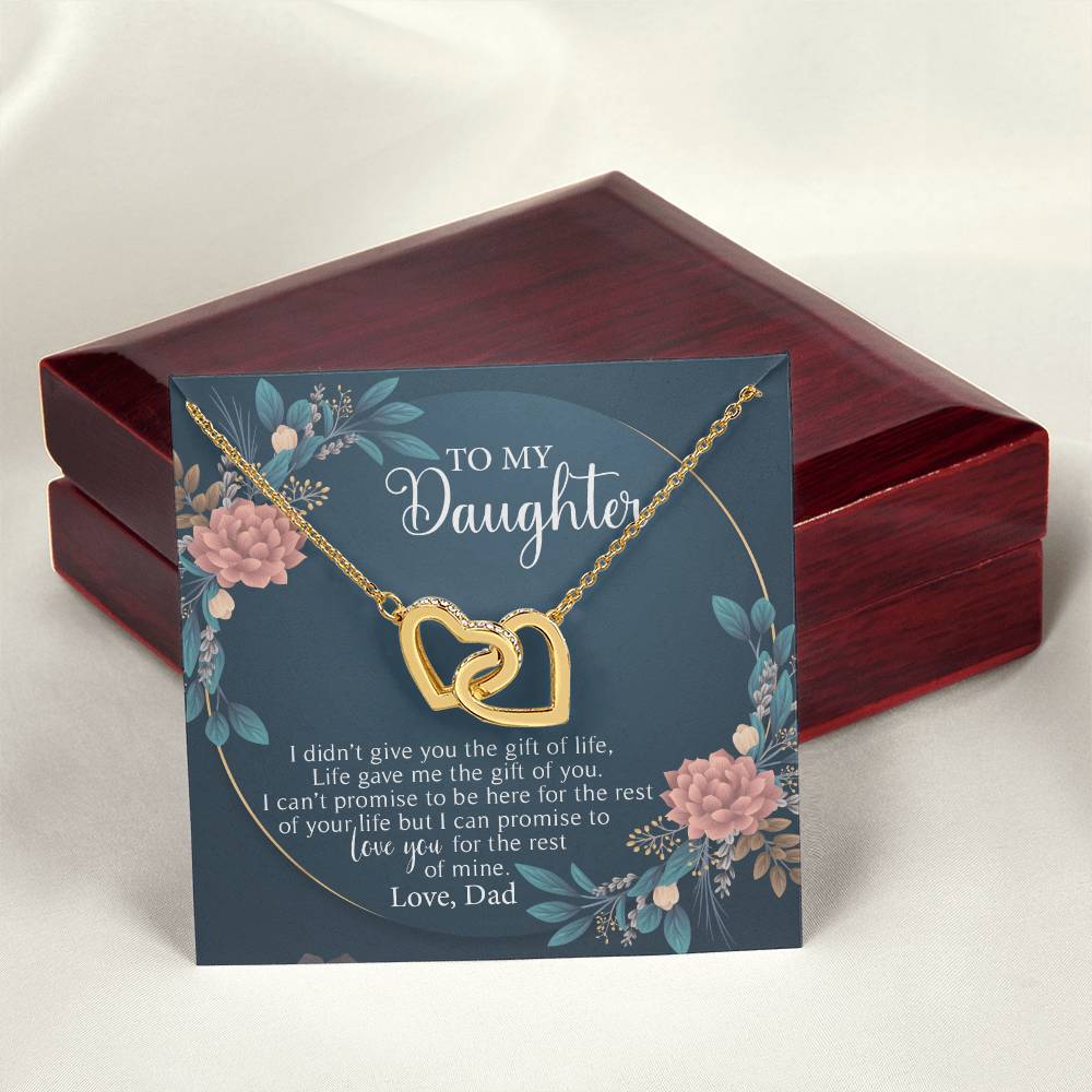To My Daughter - I Love You For The Rest Of Mine - Necklace Interlocking Hearts Necklace