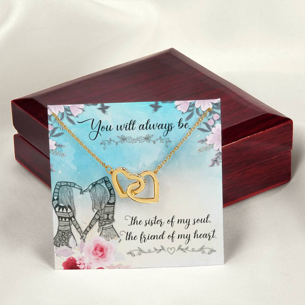 Gift For Sister - The Sister Of My Soul Necklace Interlocking Hearts Necklace