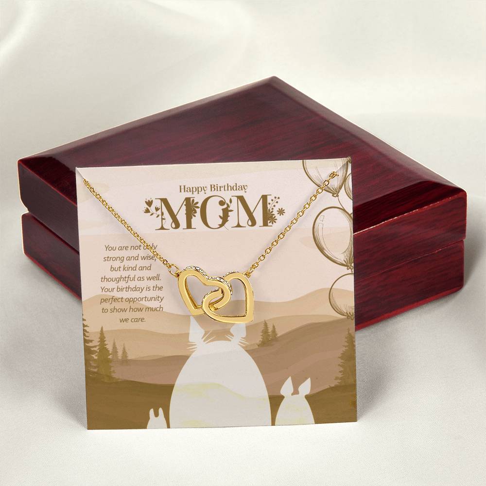 My Strong And Wise Mother - Interlocking Hearts Necklace