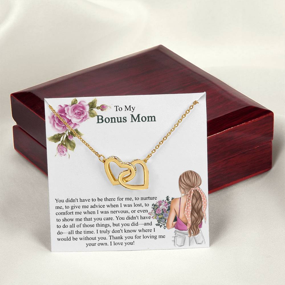 Step Mom Gift Bonus Mom Necklace Present For Stepmom For Mother'S Day Christmas Birthday Double Circles Mother - Necklace Interlocking Hearts Necklace