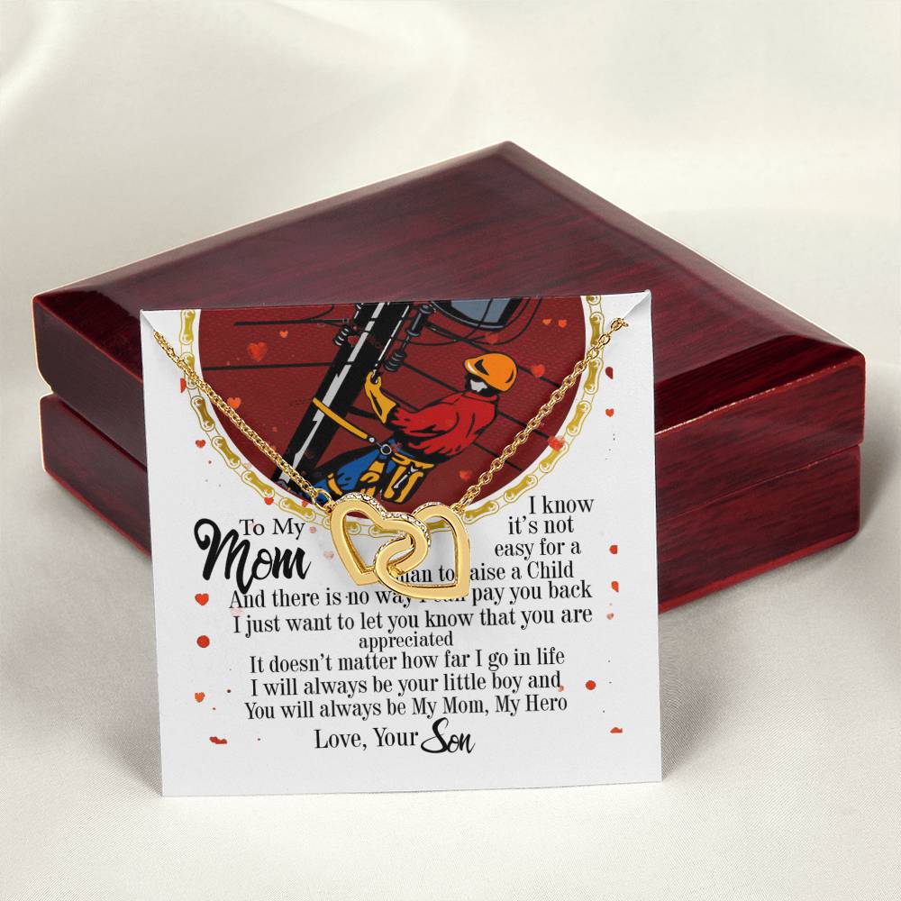 Lineman'S Mom - Interlocking Heart Necklace Interlocking Hearts Necklace