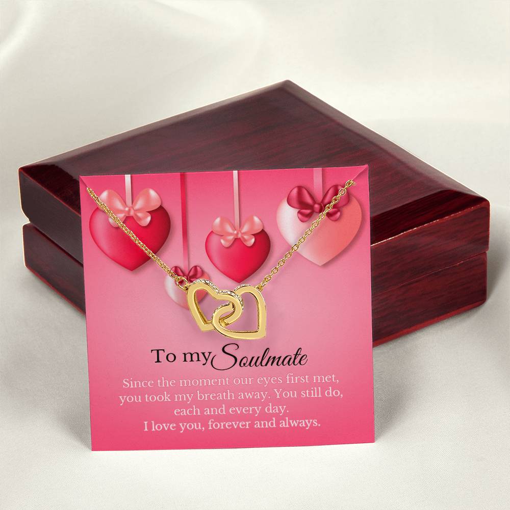 To My Soulmate - Interlocking Heart Necklace Interlocking Hearts Necklace