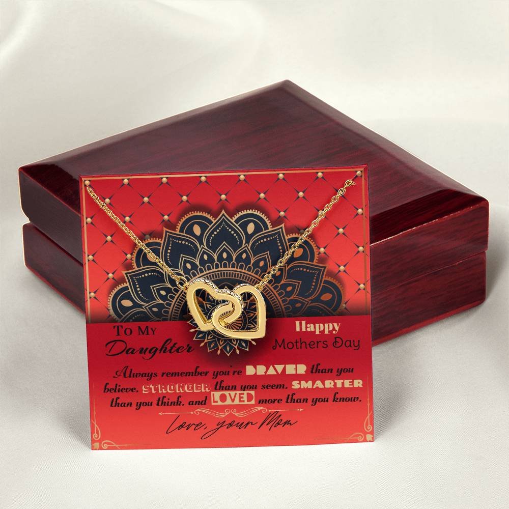 To My Daughter-Interlocked Hearts Necklace Gift Set Interlocking Hearts Necklace