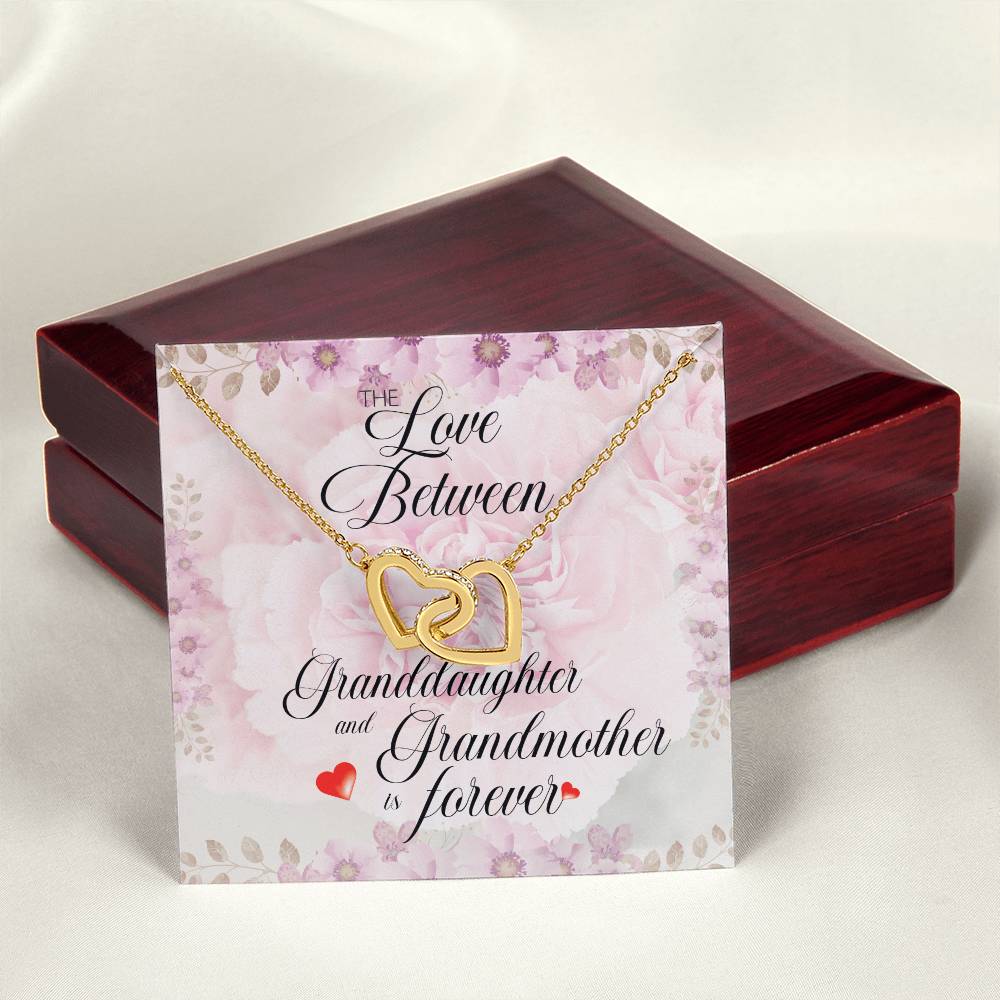 Love Granddaughter Forever. Interlocking Hearts Necklace