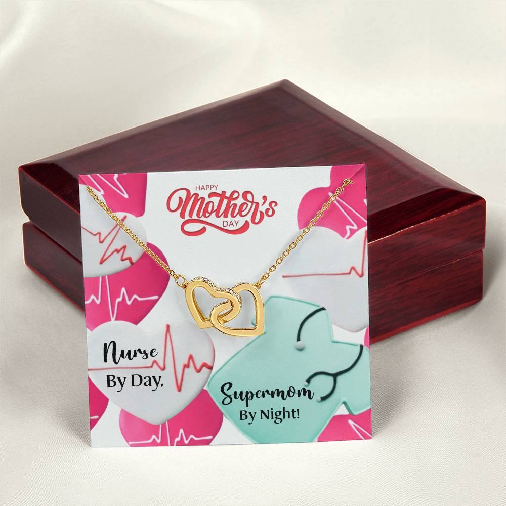 Happy Mother'S Day - Nurse Mom - Interlocking Hearts Necklace