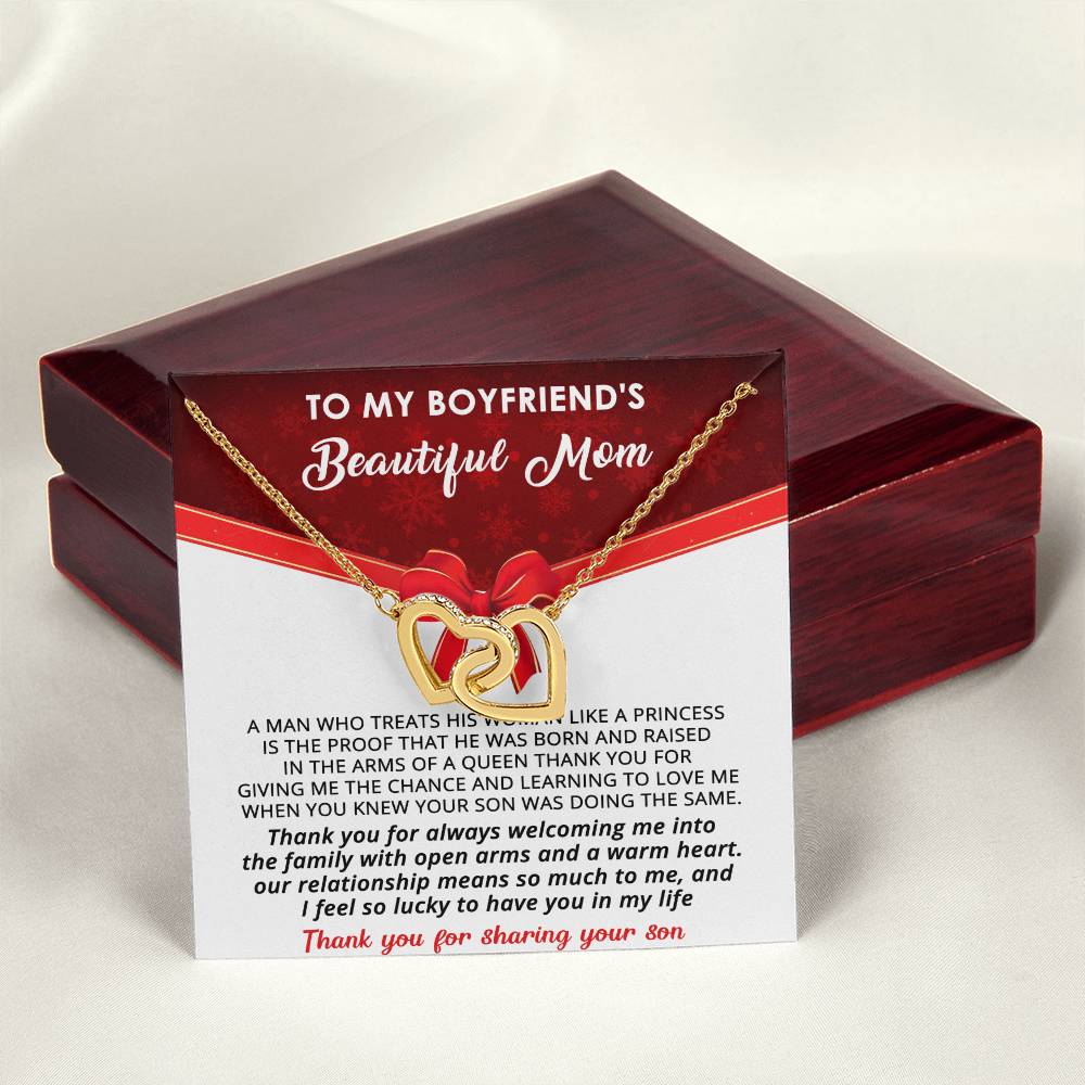 Gift For Boyfriend'S Mom - A Queen - Interlocking Interlocking Hearts Necklace