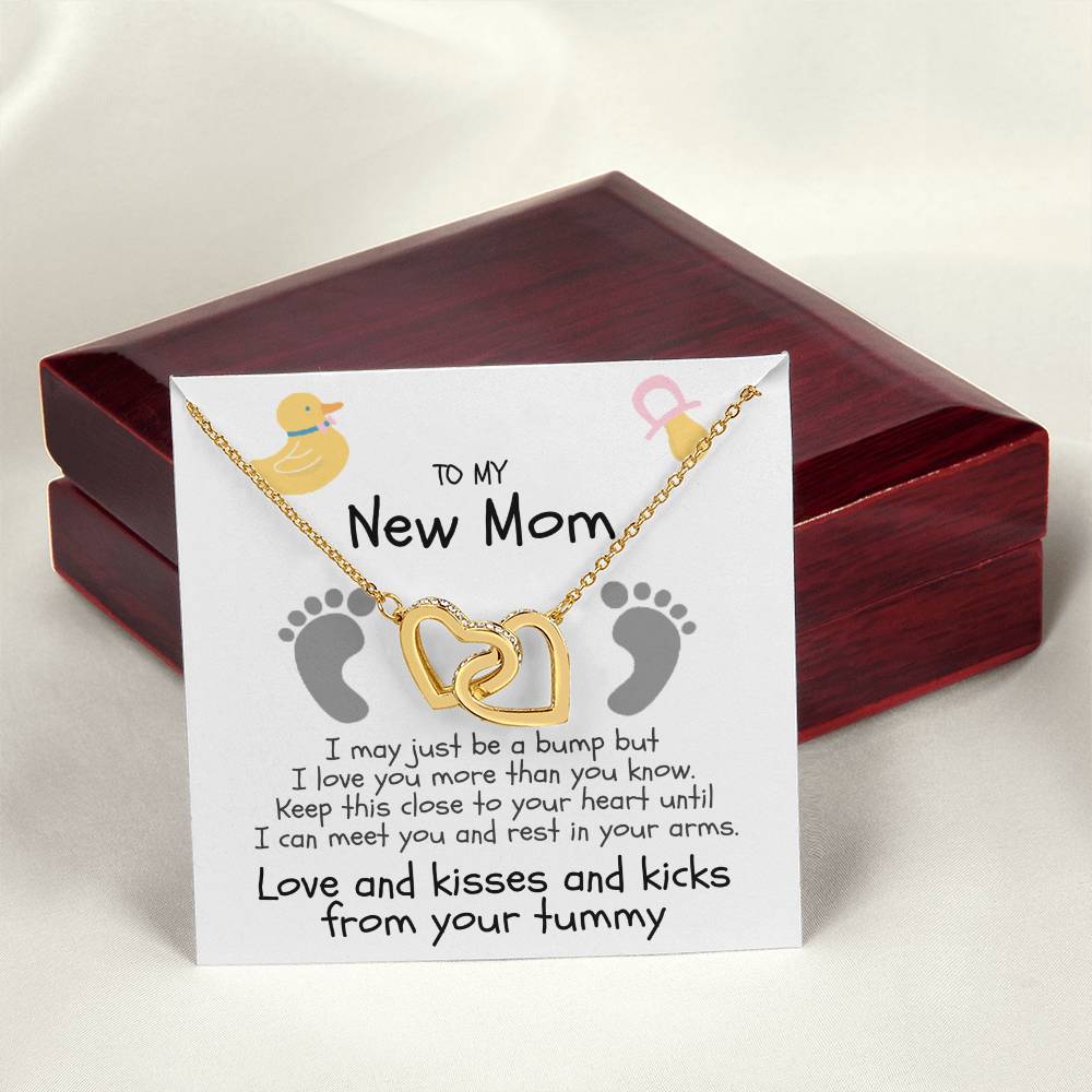 Love And Kisses From Her Tummy Interlocking Hearts Necklace