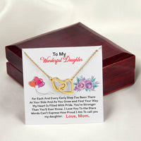 To My Daughter - Black Friday Special Interlocking Hearts Necklace