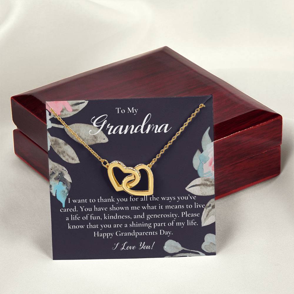 Gift For Grandma Necklace Grandmother Birthday Gift From Granddaughtergrandson To My Grandma Necklace Gift Grandmother Gift Grandparents Day Gift Interlocking Hearts Necklace