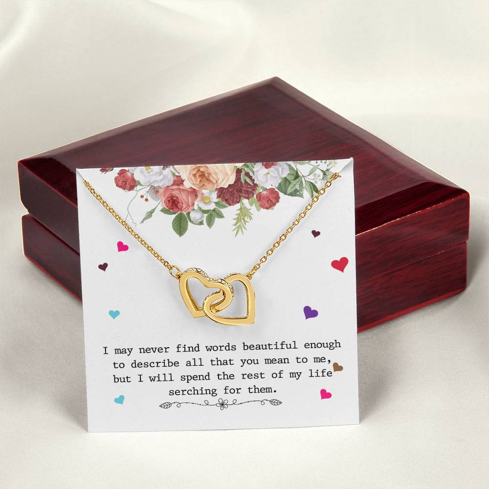 To My Wife Necklace - Anniversary Gift For Wife - Gift For Wife Interlocking Hearts Necklace