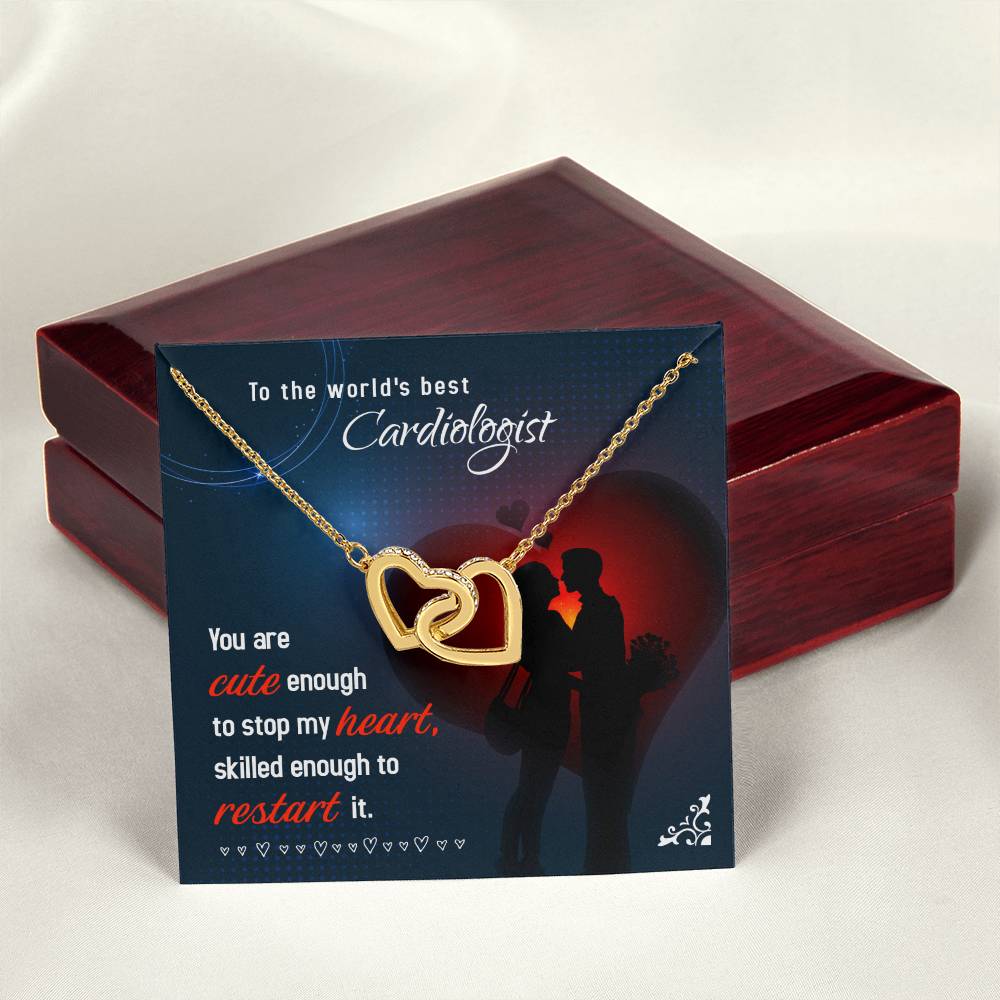 To The World'S Best Cardiologist - Skilled Enough To Restart It - Interlocking Heart Necklace Interlocking Hearts Necklace