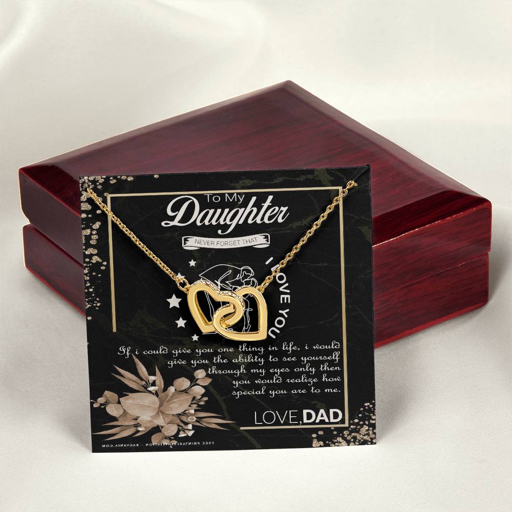 To My Daughter Interlocking Hearts Necklace