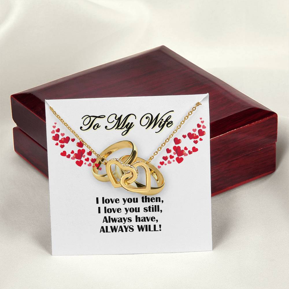 To My Wife - I Love You Forever - Perfect Gift For Wife - Tmfw26 Interlocking Hearts Necklace